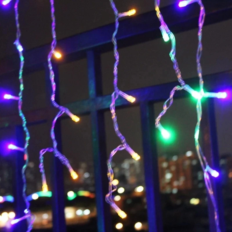 String lights Christmas outdoor decoration Drop 5m Droop 0.3m/ 0.4m/0.5m curtain icicle string led lights Garden Party 220V 110V