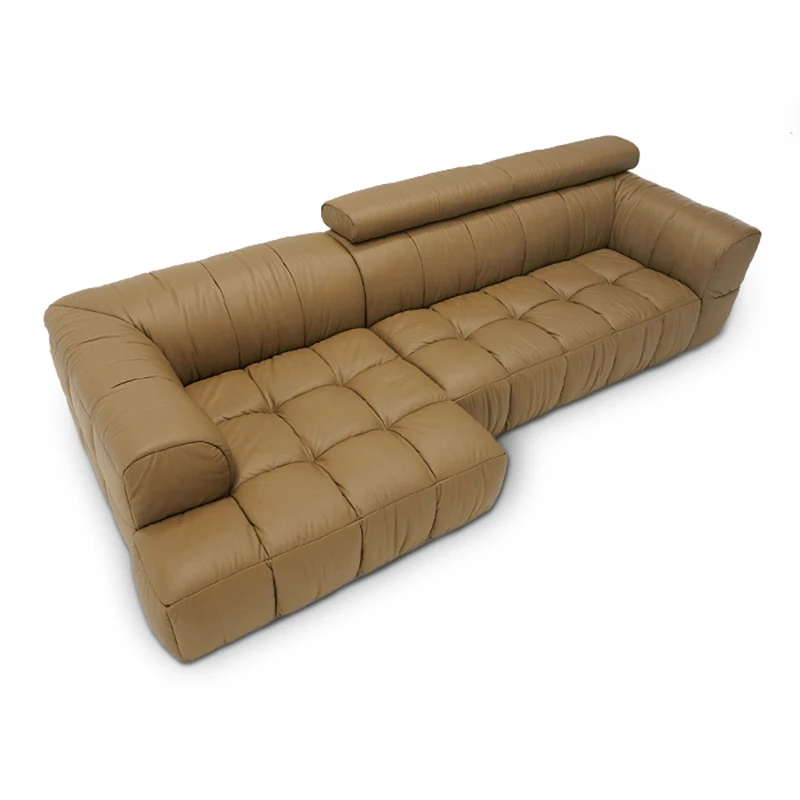 top cow genuine real leather sofa sectional living room sofa corner home furniture couch L shape functional backrest modern