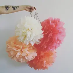 10Pcs Leuke Babyshower Decoratie 25Cm 10 Inch Tissue Papieren Bloemen Papieren Pom Poms Ballen Lantaarns Party Decor Craft bruiloft