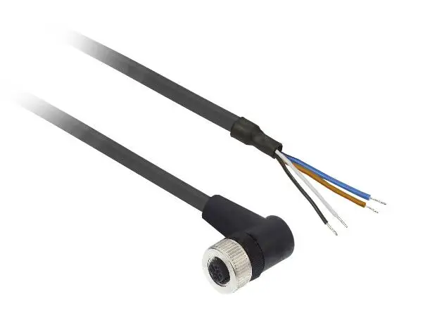 XZCP1241L2 Pre-Wiredตัวเชื่อมต่อXZ-ข้อศอกหญิง-M12-4 Pins-สายPUR 2M