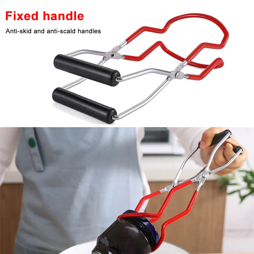 

Canning Jar Lifter with Grip Handle Canning Tongs Stainless Steel Anti-Scalding Anti-Slip Wide-Mouth Clip Opener Canned Clip