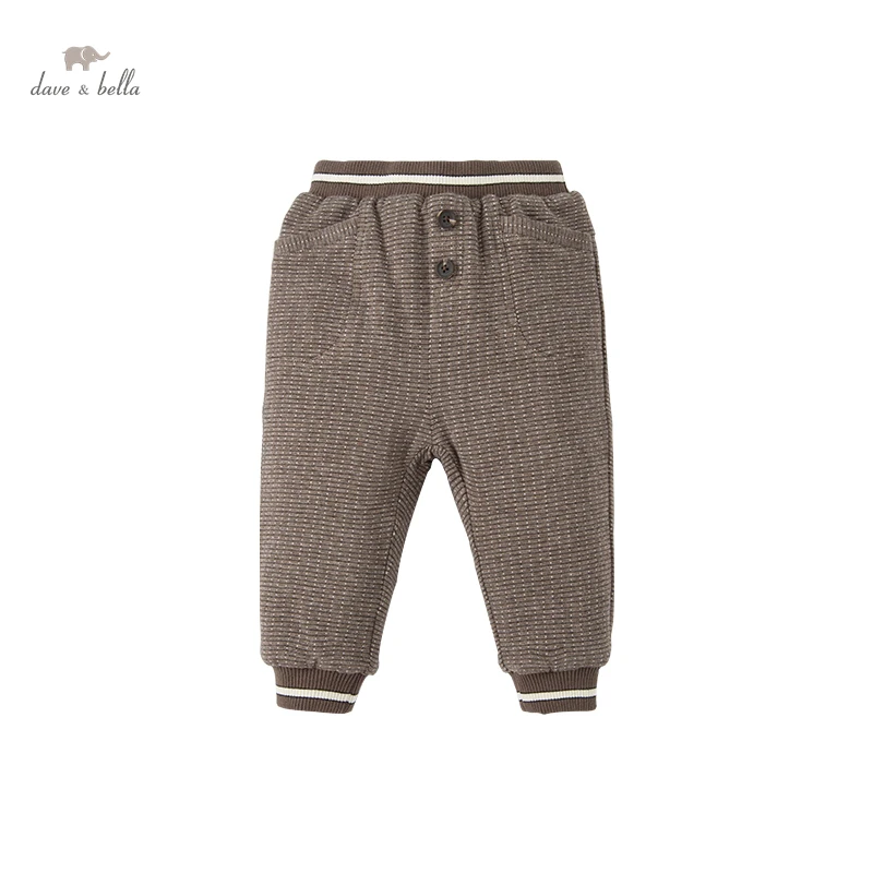 DB20057 dave bella winter baby boys fashion dots padded pants children full length kids boy pants infant toddler trousers