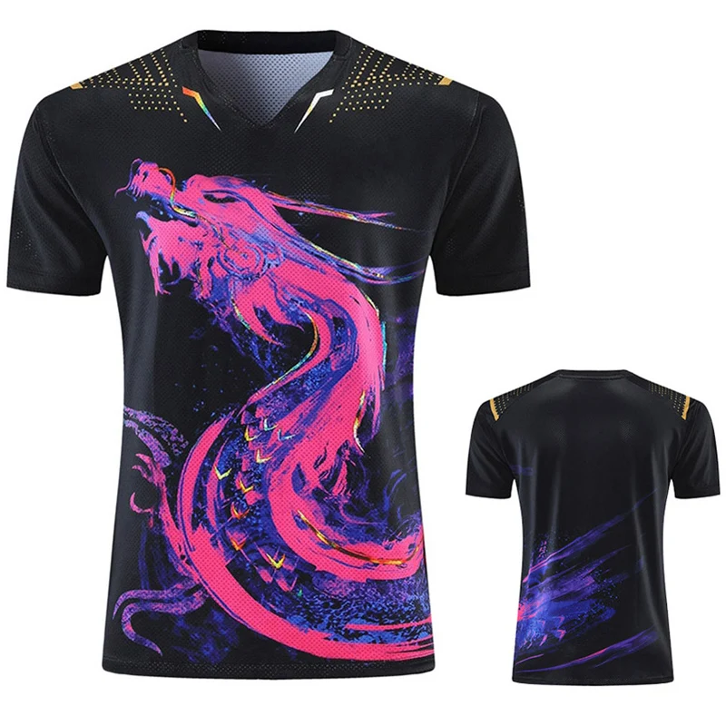 Novo dragão chinês nacional tênis de mesa jerseys para homens mulheres crianças china ping pong t camisa uniformes de tênis de mesa roupas