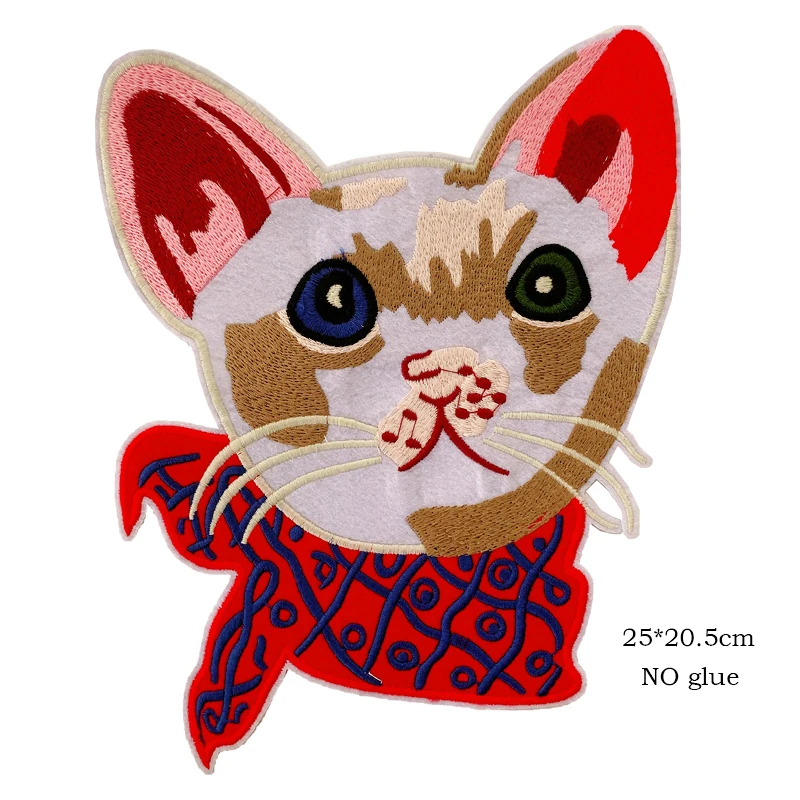 Sequins patch Cat Embroidery patch Cartoon animal BadgeS Wholesale Patches Badges Iron on patches Clothing Accessories