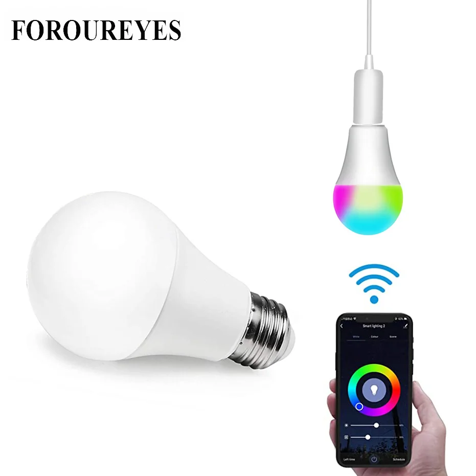 

Dimmable Smart Bulb Wifi lamp AC100-265V A60 A70 Voice Control E27 bombillas App Operate Alexa Google Assistant Wake up Light