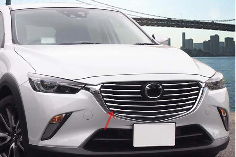 For Mazda CX-3 CX3 2016 2017 2018 Mesh Front Insert Grille Cover Trim Car Exterior Decoration ABS Stickers Car Styling 10pcs