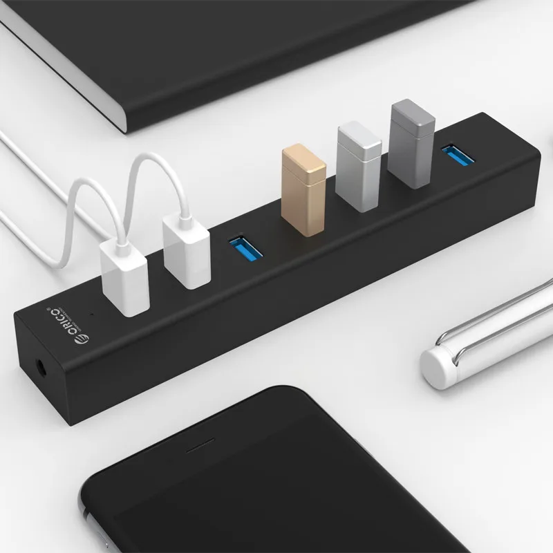 Orico H7013-U3 usb3.0 hub de transmissão de alta velocidade portátil usb com distribuidor de energia adequado para computadores portáteis de mesa