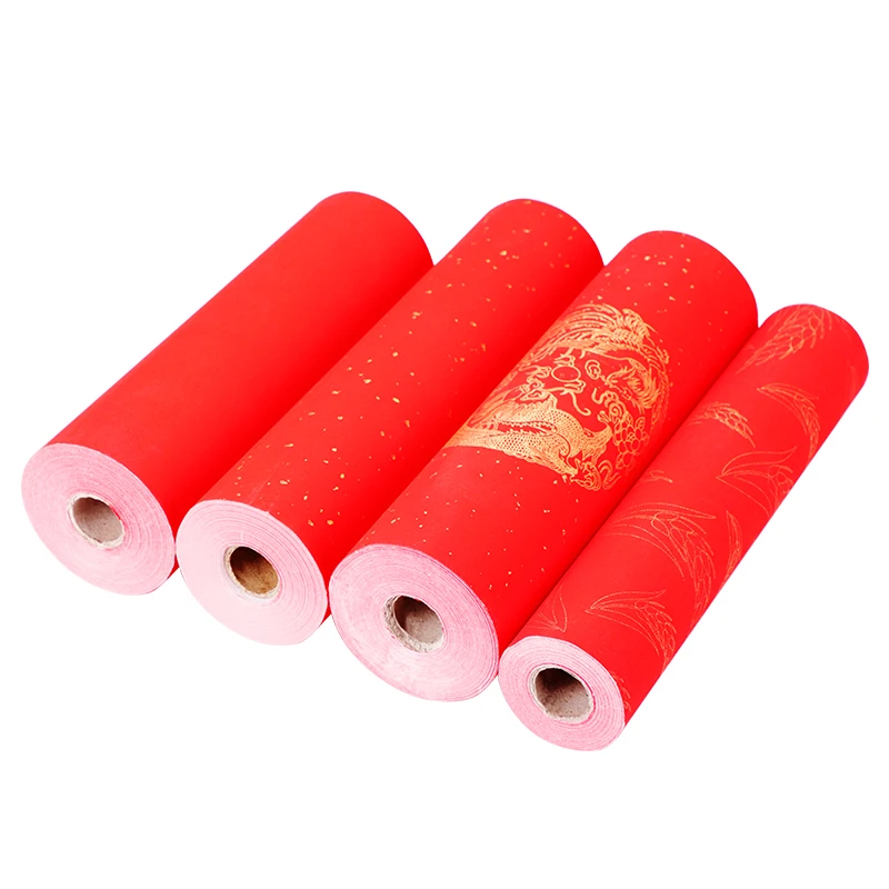 Chinese Spring Festival Couplets Half Ripe Red Xuan Paper for Lucky Money Envelope Paper Cutting Calligraphy Red Xuan Paper