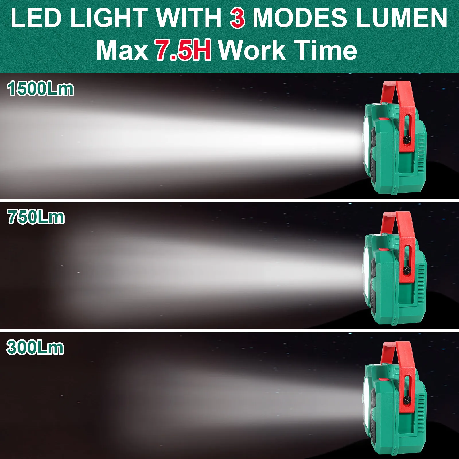 HYCHIKA-Radio de emergencia con luz LED multifunción, altavoz estéreo con Bluetooth, cargador portátil para emergencias en exteriores y en el hogar, 8000Ah