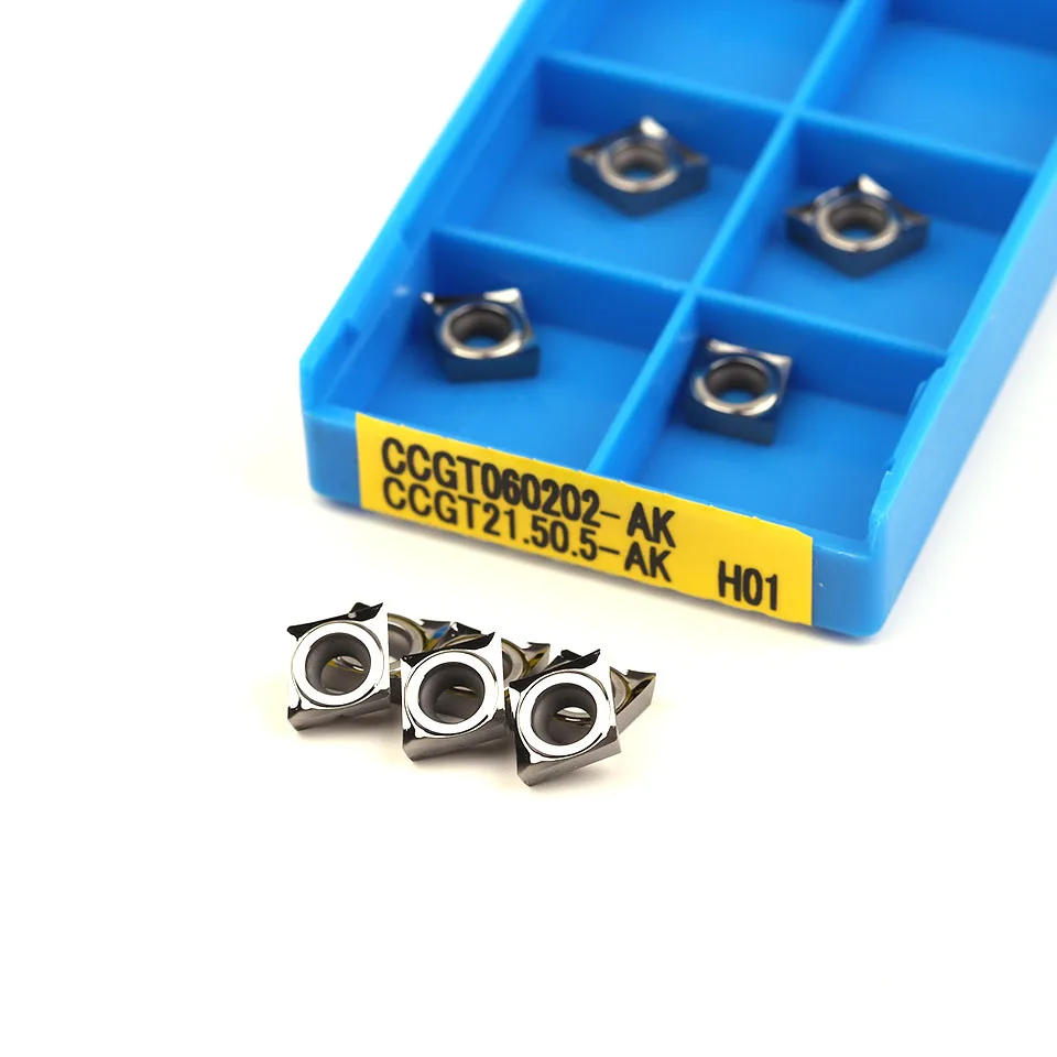 CCGT 060202   AK H01 CCGT 060204   AK H01 CCGT 060208   AK H01 KORLOY herramienta de torneado de aluminio inserto de fresado de carburo herramientas de torno cnc