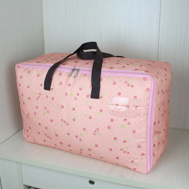 5 Size Cloth Storage Bag Household Closet Organizer Bag Cherry Pattern Clothes Pack Non-woven Large Storage Bag Sheet Container