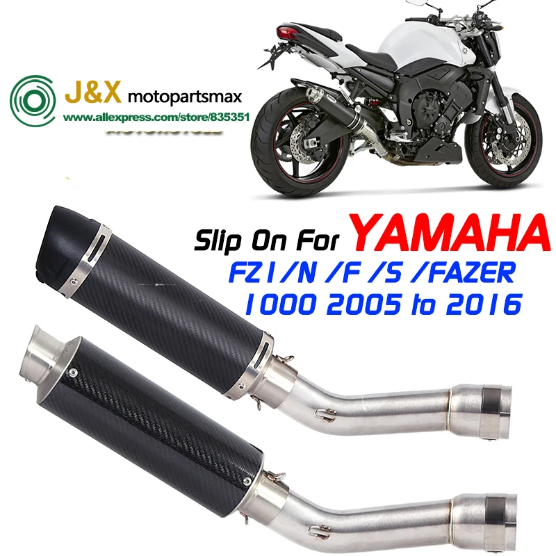 

Slip On For YAMAHA FZ1 N F S FAZER FZ1N FZ1000 2005 to 2016 Motorcycle Exhaust Escape Muffler Middle Link Pipe