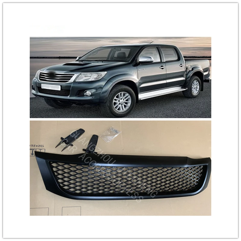 FRONT RACING GRILLE RAPTOR GRILLS FRONT BUMPER MASK FIT FOR HILUX VIGO 2012-2014 PICKUP AUTO EXTERIOR GRILL ACCESSORIES