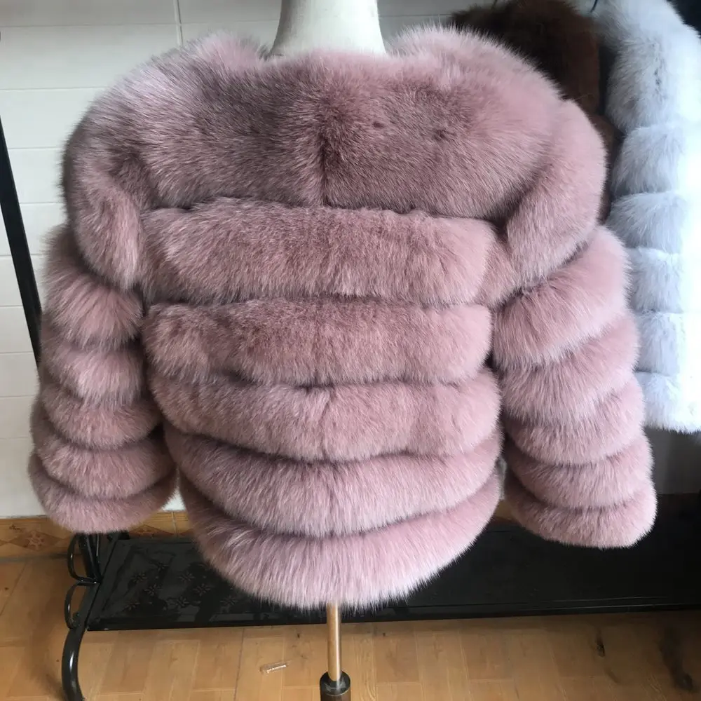 100% Natural Fur Jacket Real Fur Coat Winter Jacket Women Natural Fox Fur Luxury Fashion 50cm Short Jacket Wholesale Hot 2022