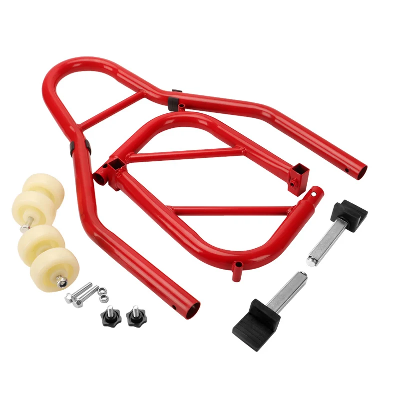 Supporti per moto Set completo telaio di supporto ruota anteriore e posteriore strumenti di riparazione pneumatici supporti per moto sollevamento forcellone per riparazione ruote