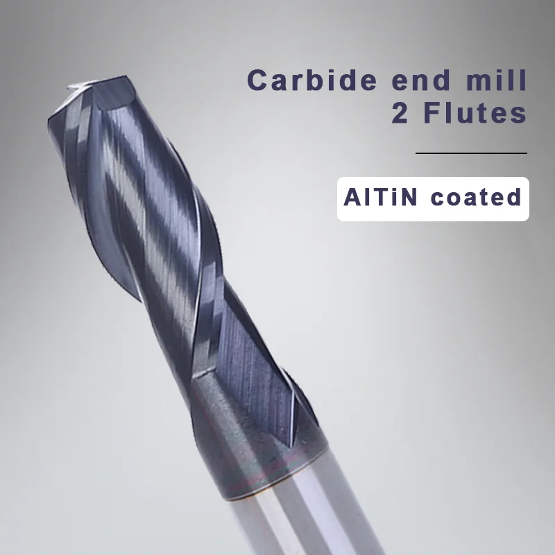 UCHEER 1 pz HRC45 2 flauto 8/10/12/14/16/18/20mm lega di carburo di tungsteno fresa in acciaio fresa utensili CNC macchine utensili