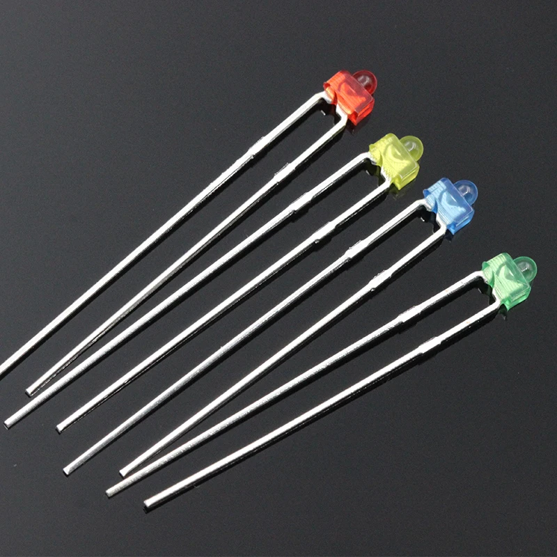 1000PCS 1.8MM Round Red Green Yellow BLUE Colloid With Colored Indicator Beads DIP LED LONG Feet