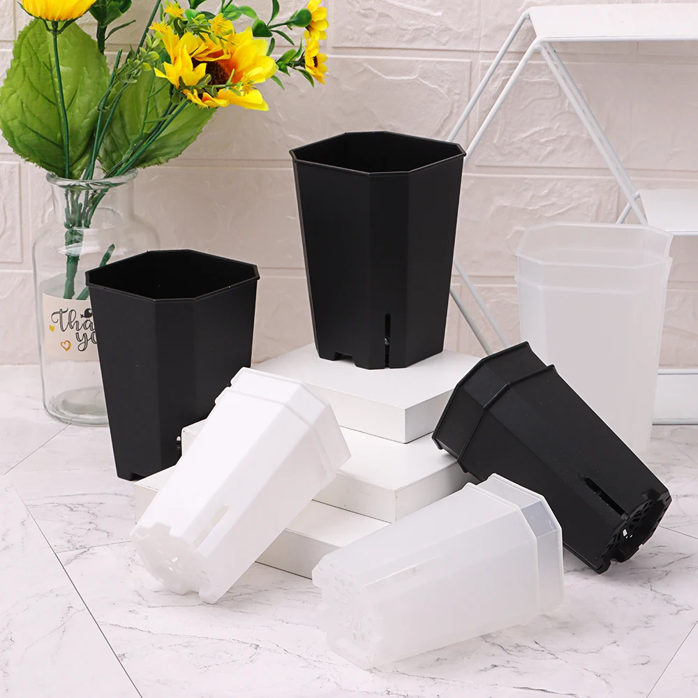 Plastics Side-opening Octagonal Square Pot Transparent/Black/White Succulent Flowerpot Vientiane Potted Plant Gardening Tool