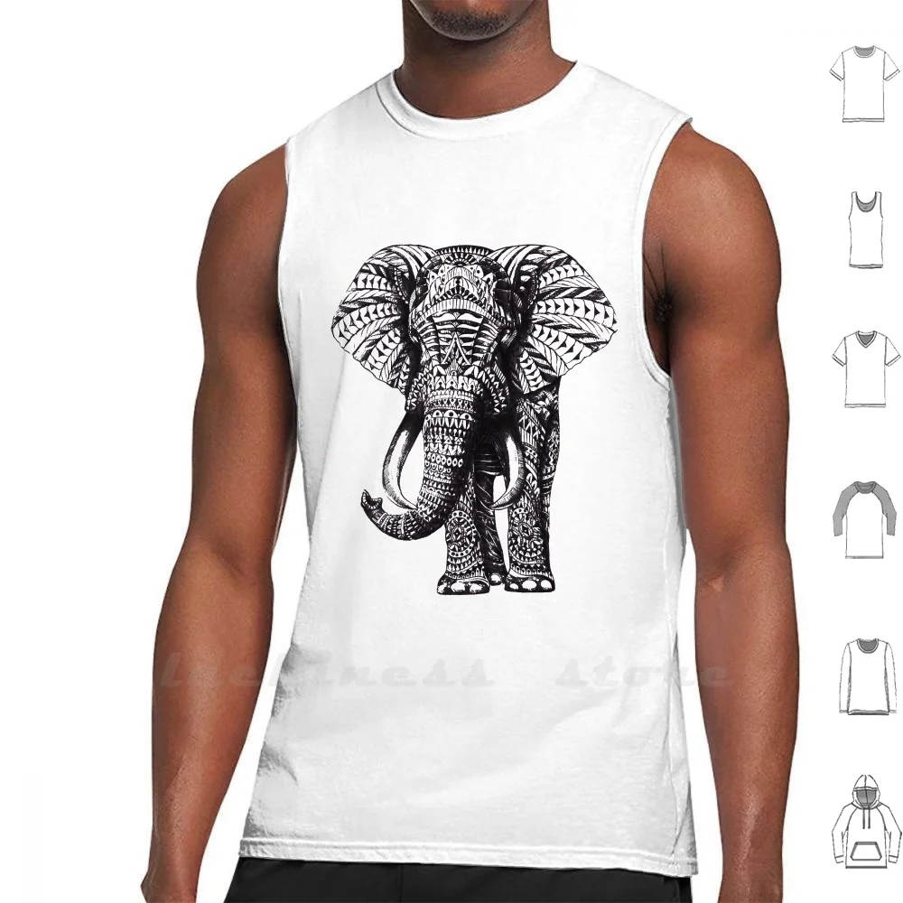 Ornate Elephant Tank Tops Vest Sleeveless Elephant Ornate Pattern Ben Kwok Benkwok Bioworkz Bioworkz Com Animal