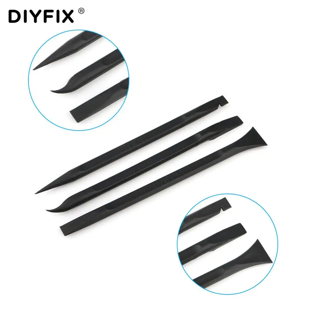 DIYFIX 10Pcs Plastic Crowbar Pry Tool For iPhone Samsung Huawei Mobile Phone Screen Disassembly Spudger Opening Tools Repair Kit