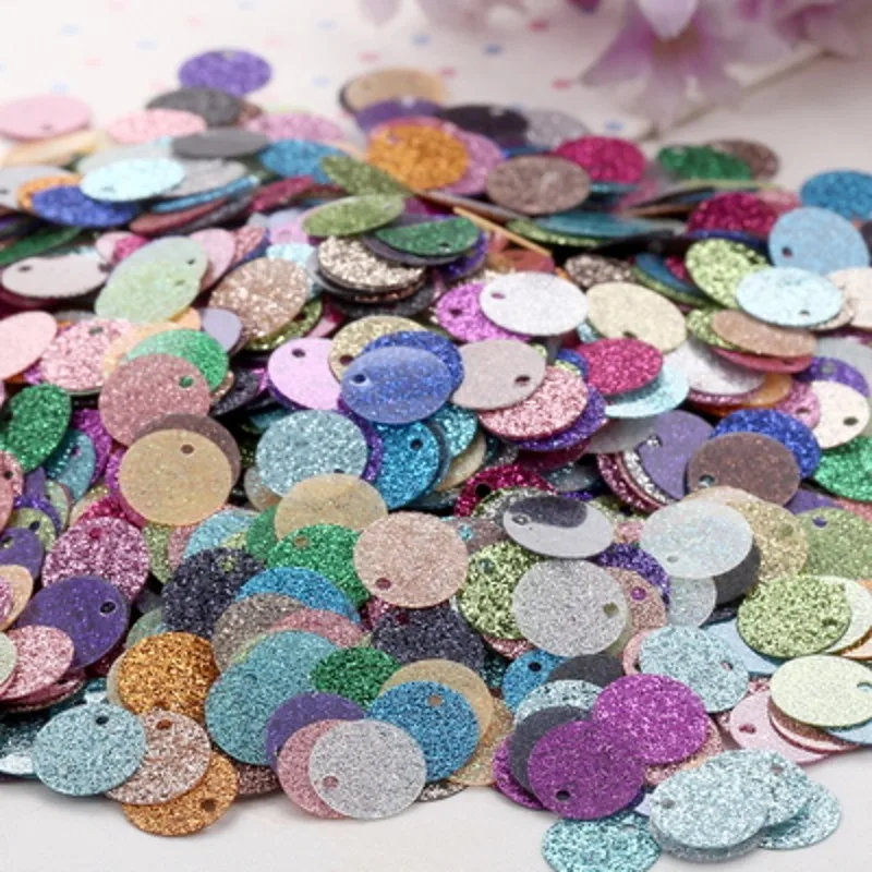 6mm 10mm 20mm Glitter Sequins Flat Round PVC Sequins with Flash Powder paillettes For Craft lentejuelas para manualidades 10g