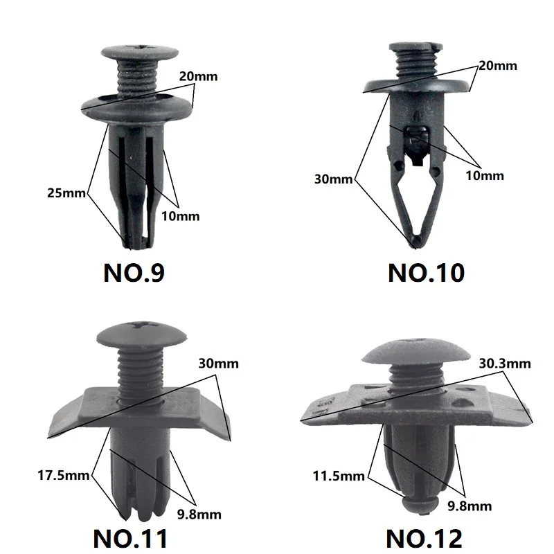 50 Stück Auto-Stoßstangen-Clips, Einsteck-Expansionsbefestiger für 8mm-15mm Löcher, Kotflügel Vorne und Hinten, Stoßstangen-Nieten zur Installation – Detail 4