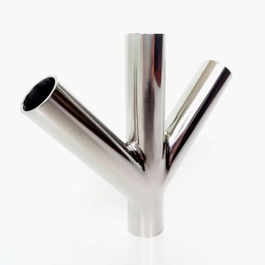 

89mm 3.5" Pipe OD Butt Welding Oblique Y-Shaped 4 Way SUS 304 Stainless Sanitary Fitting Spliter Homebrew Beer Wine