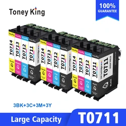 Toney King-Cartouche d'encre pour imprimante Epson, T0711, SX110, SXgem, SX218, SX400, SXconférence, SX410, SX415, SX510W, SX515W, DX7400, Nouveau