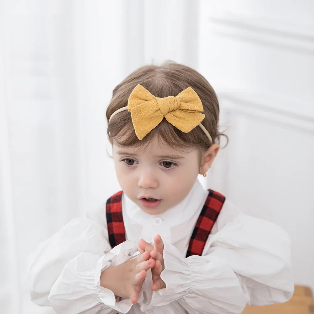 

20 Pcs/Lot, 3.7" Hand Tied Jacquard Cotton Fabric Bow Headbands Or Hair Clips, Baby Shower Gift Kids Girls Hair Accessories