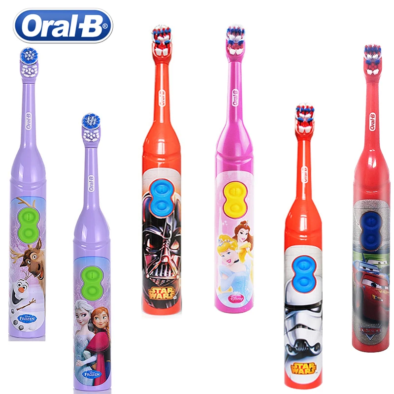 Oral B Electric Toothbrush for Kids 3+ Years Old Teeth Stain Removing Soft Bristle Tooth Brush Battery Powered AA No Change Head