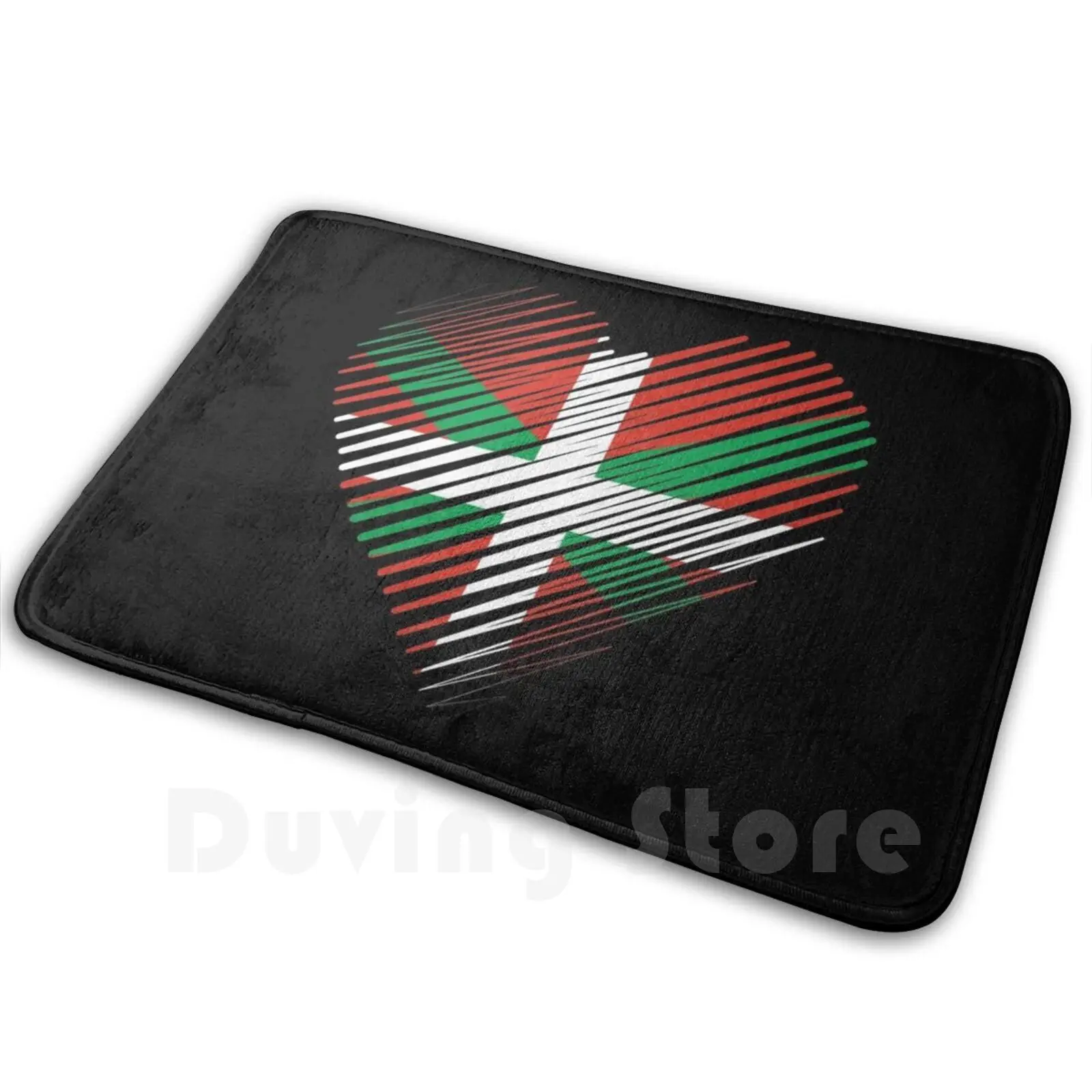 Proud To Be Basque , Heart Basque , Euskadi , Euskal Herria , Basque Flag , Pride | Line Art Carpet