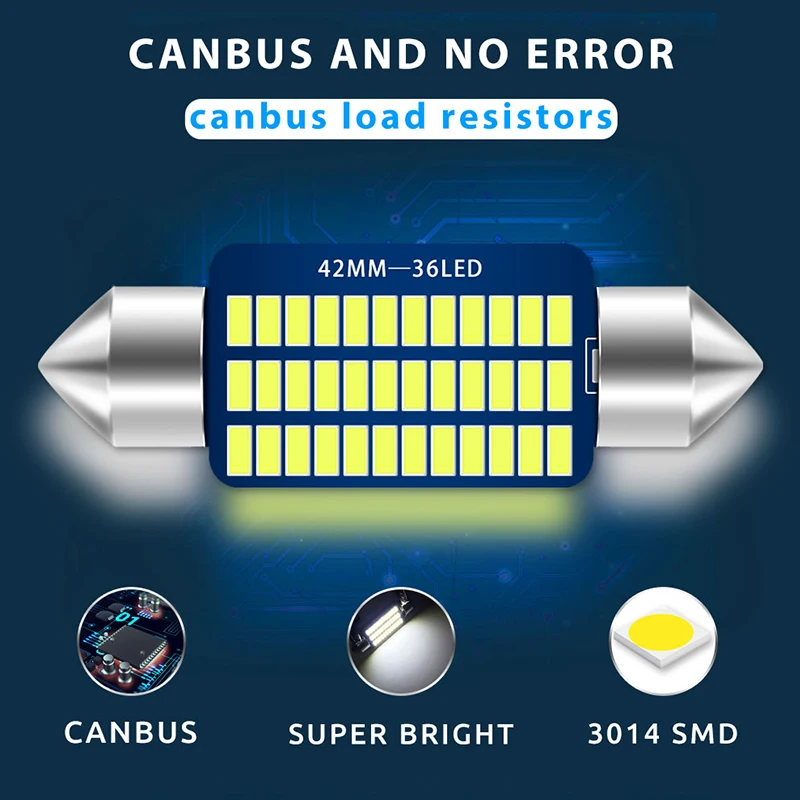 Car 1pc C5W Canbus Festoon C10W 31/36/39/41MM 3014 21/30/36Led error free Interior reading Light Clearance Bulbs Auto plate Lamp