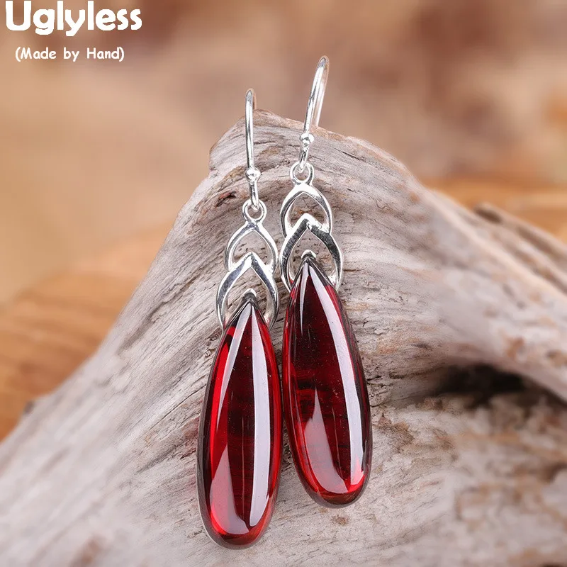 

Uglyless Multi Colors Gemstone Water Drop Earrings for Women Real 925 Sterling Silver Brincos Evening Dress Earrings Jewel E1442