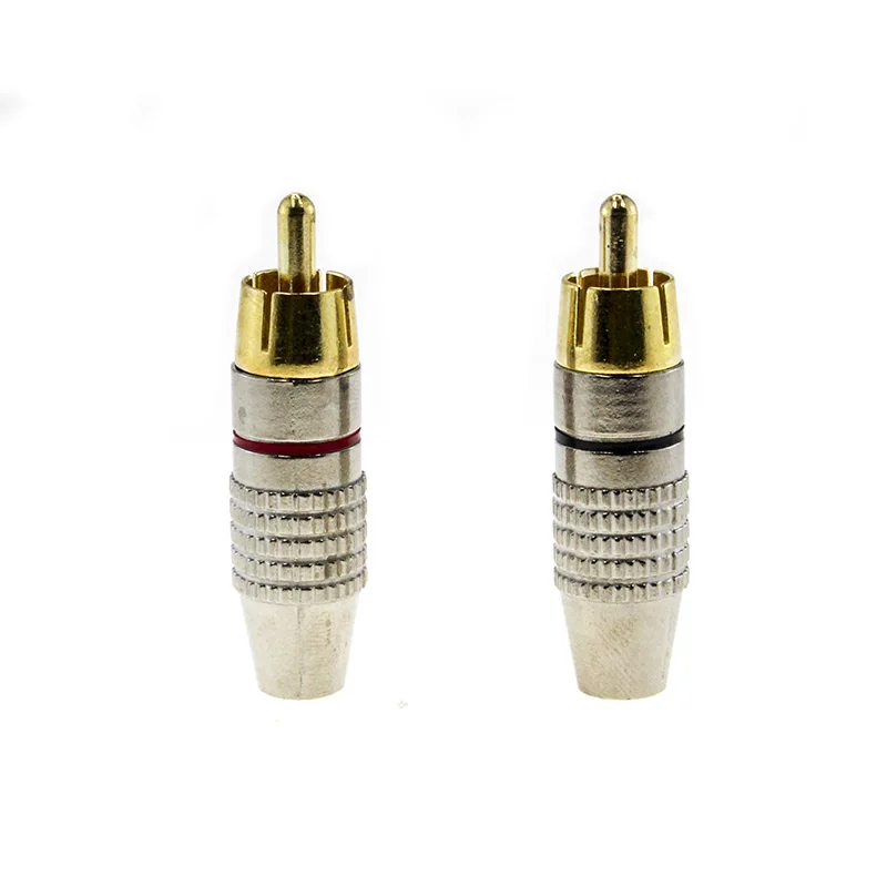 6/10 pieces of solder-free 270 lotus head RCA male plug TV amplifier audio and video speaker cable gold-plated AV connector