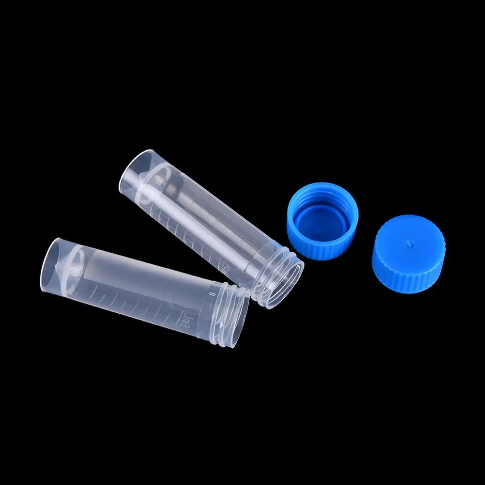 1Pcs 5ml Chemistry Test Tubes Plastic bottles Vials Seal Caps Pack Container School Supplies Laboratory Equipment for Lotion