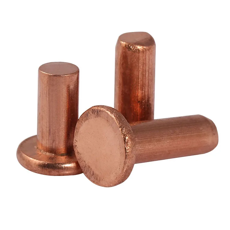 100PCS GB867-86 Shenzhen manufacturer supplies solid copper rivets solid copper rivets flat head copper riveting M2.5