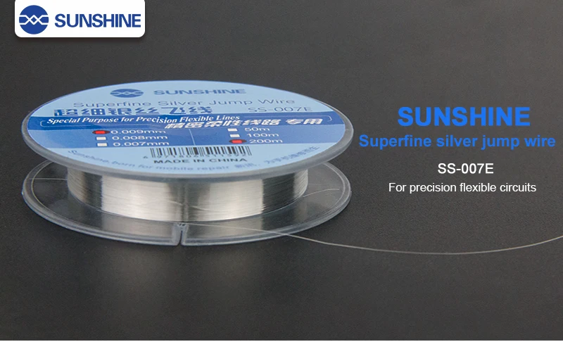 

SUNSHINE SS-007E Superfine Silver Jump Wrie 0.009MM 0.007MM For Precision Flex Circuits For Mbile Phone Repair Tools