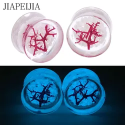 Red Coral Blue Luminous Acrylic Ear Tunnel Gauges Ear Stretcher Plug Earring Piercing 6-30mm