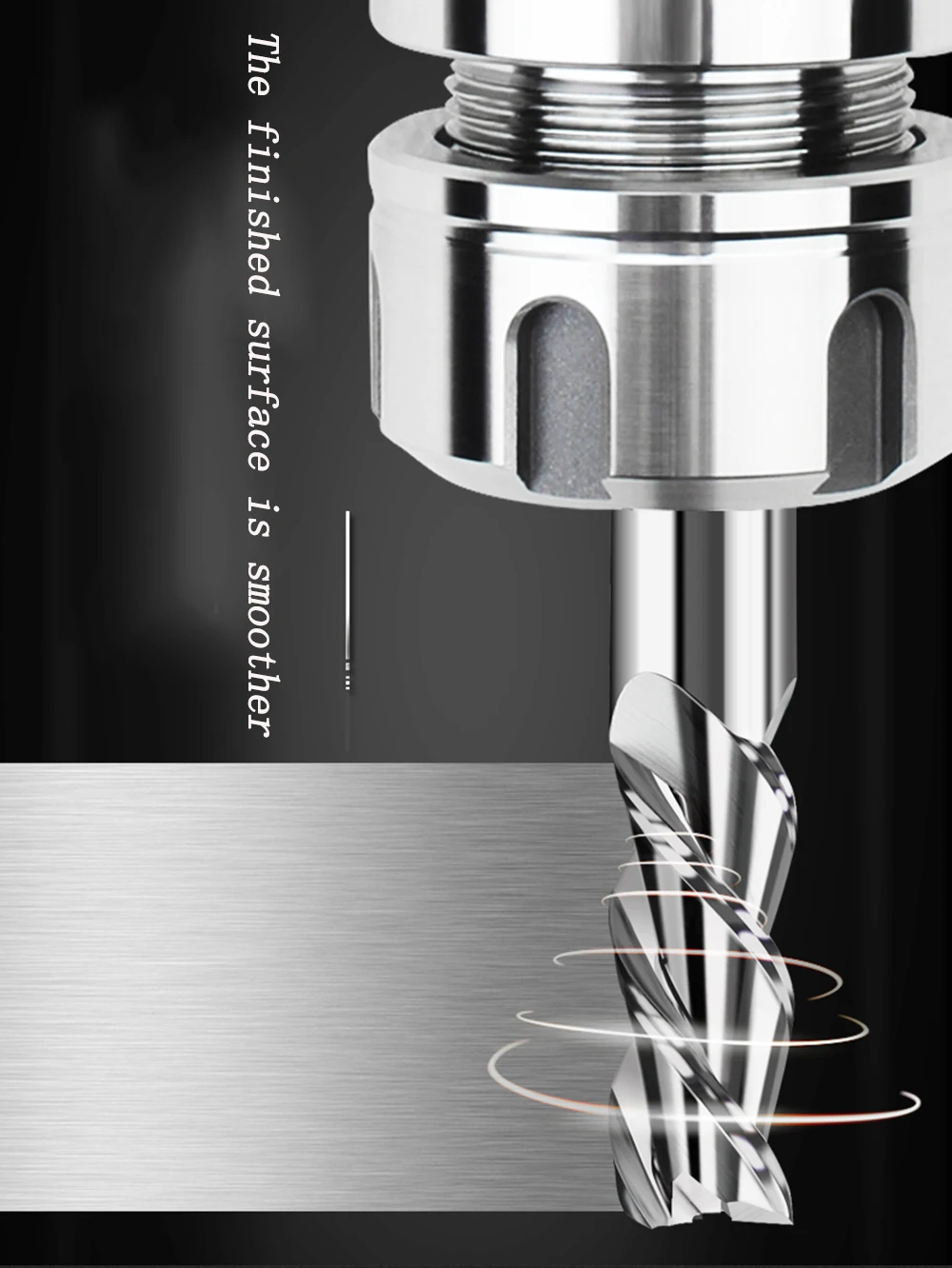 Fräser mit Legierungsbeschichtung aus Wolframstahl für Aluminium-CNC-Bearbeitung, 3-Klingen-Schaftfräser, Top-Fräser, Holzfräser – Detail 8