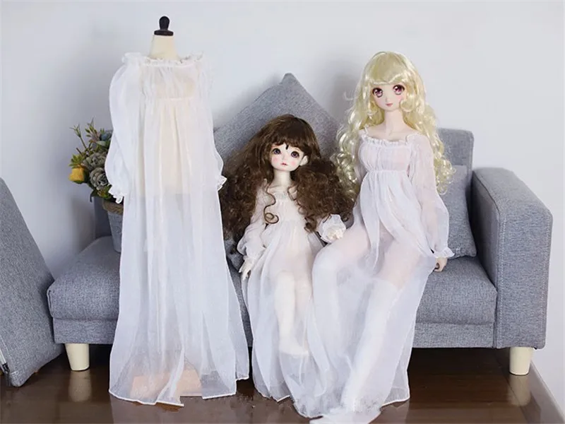 BJD ตุ๊กตาเสื้อผ้า Fit 1/3 1/4ขนาดผ้าไหมชีฟอง Crepe Retro โรมันเทพธิดาชุด Nightgown ตุ๊กตาอุปกรณ์เสริม