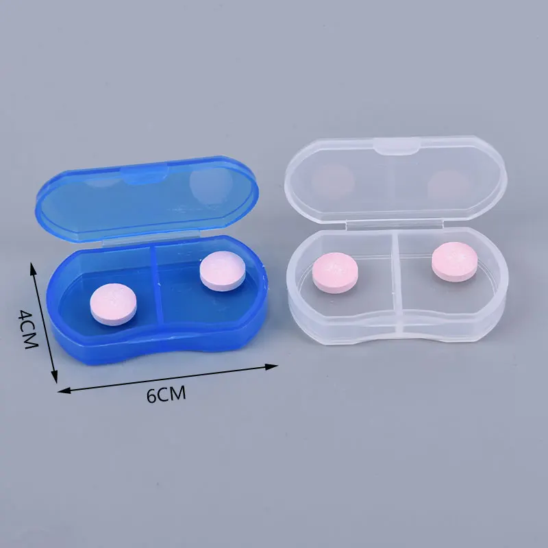 1pcs 2 Grids Mini Pill Box Portable Pills Medicine Drugs Case Box Secret Stash Pill Container Tool