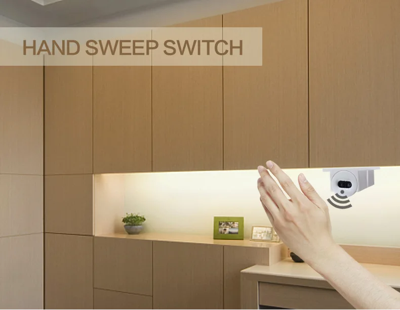 6mm Flexible LED Neon Strip Light With Power Adapter Touch Dimmer Hand Sweep PIR Motion Sensor Switch Set