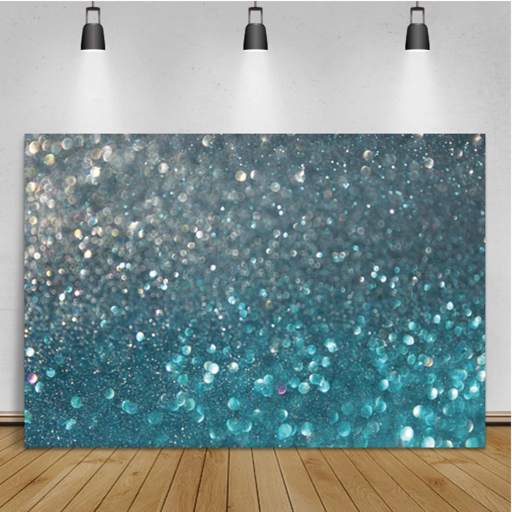 Laeacco Dark Blue Water Drops Wedding Stage Background Bokeh Glitter Dot Polka Birthday Portrait Photographic Backdrop For Photo