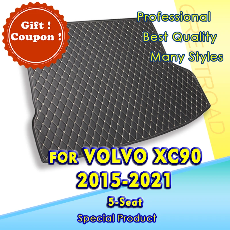 

Car Trunk Mat For VOLVO XC90（Five Seats）2015 2016 2017 2018 2019 2020 2021 Cargo Liner Carpet Interior Accessories Cover