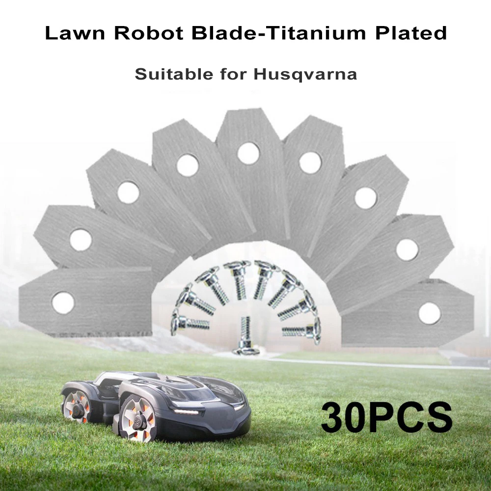 

30pcs Trimmer Blade Lawn Mower Grass Replacement Trimmer Cutter Stainless Steel Intelligent Weeder Blade for Robotic Lawnmower