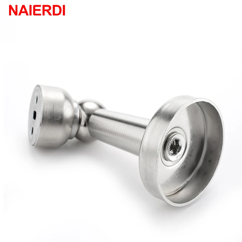 NAIERDI Sliver Stainless Steel Magnetic Door Stop Stopper Door Holder Catch Floor Fitting With Screws For Family Home