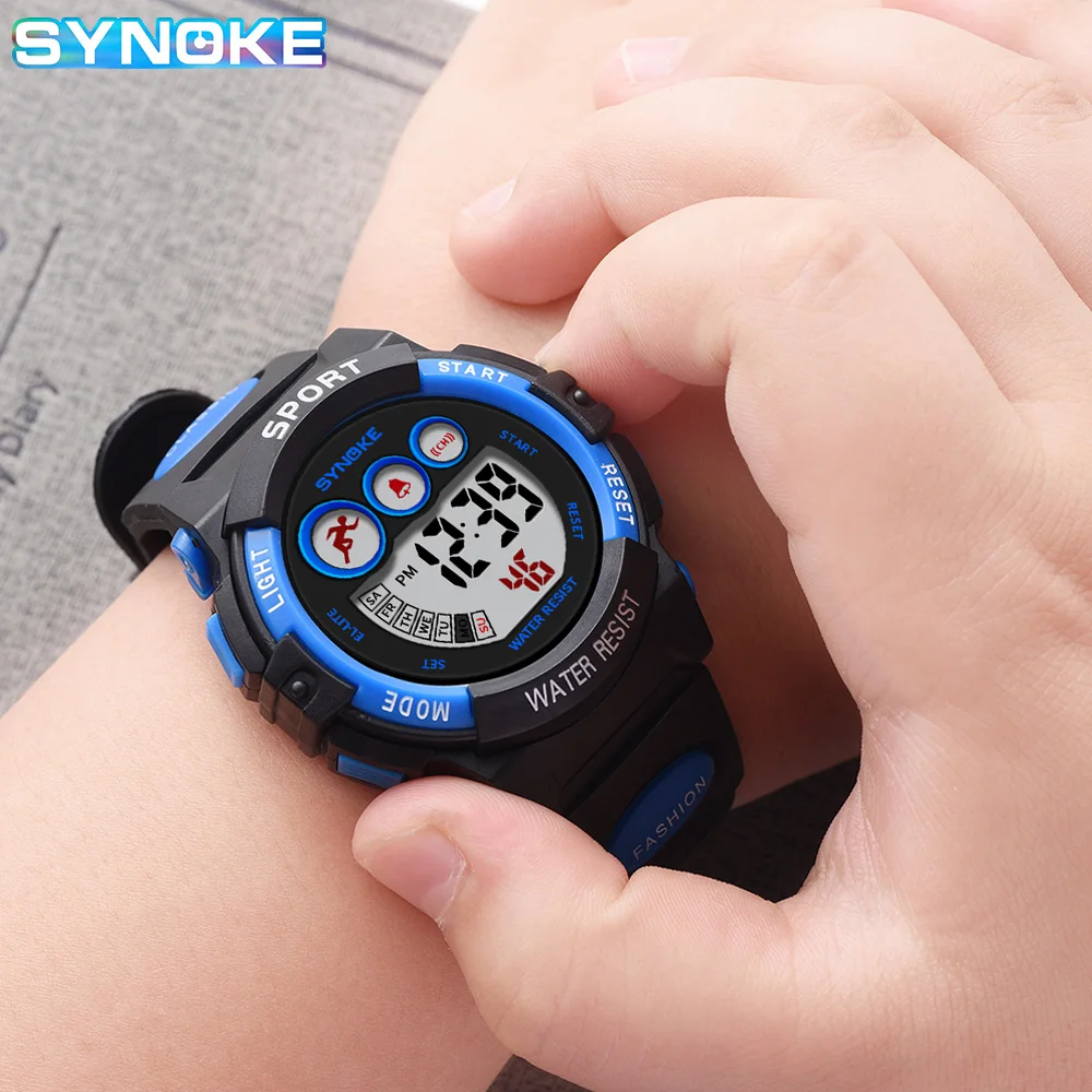 SYNOKE Brand Watches For Kids Colorful Electronic Watches 50M Waterproof Clock Kids Children Digital Watch For Boys Girls