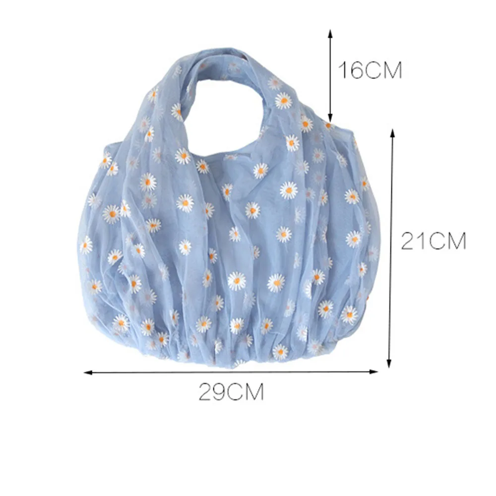 New Tote Bags For Women Embroidered Little Daisy Design Cute Shopping Bag Handbag Female Spring Summer New Bag