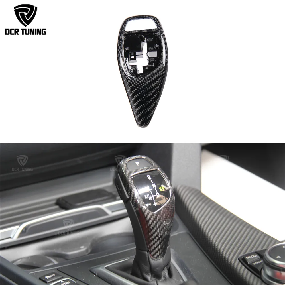 For BMW Carbon Gear Knob 1 2 3 4 5 6 7 X Series X3 X4 F15 F16 Carbon Gear shift Knob cover & Base Cover F20 F30 2012 - UP