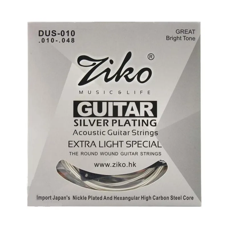 ZIKO 010-048 Acoustic Guitar Strings Silver Plating Guitar Parts Musical Instruments Accessories